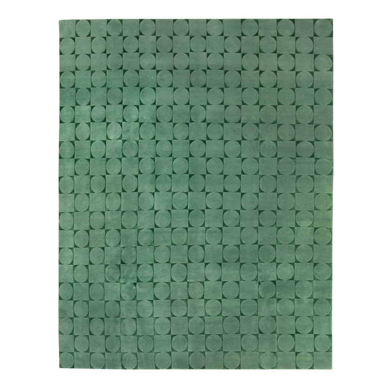 Contemporary Tibetan Wool Silk Blend - 8' x 10', Sage