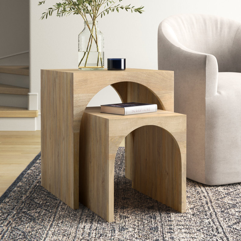 Coletta Solid Wood Nesting End Table