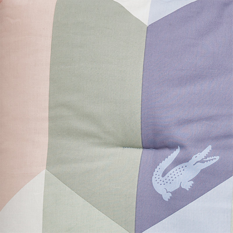 Lacoste Beaumont King Size 4-Piece Comforter Set, Premium Cotton Percale Cover with Microfiber Fill with Decorative Pillow, Pink
