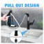 Matte Black Pull-Down Vessel Bathroom Faucet with Retractable Sprayer, Single Hole Deck-Mounted Sink Faucet