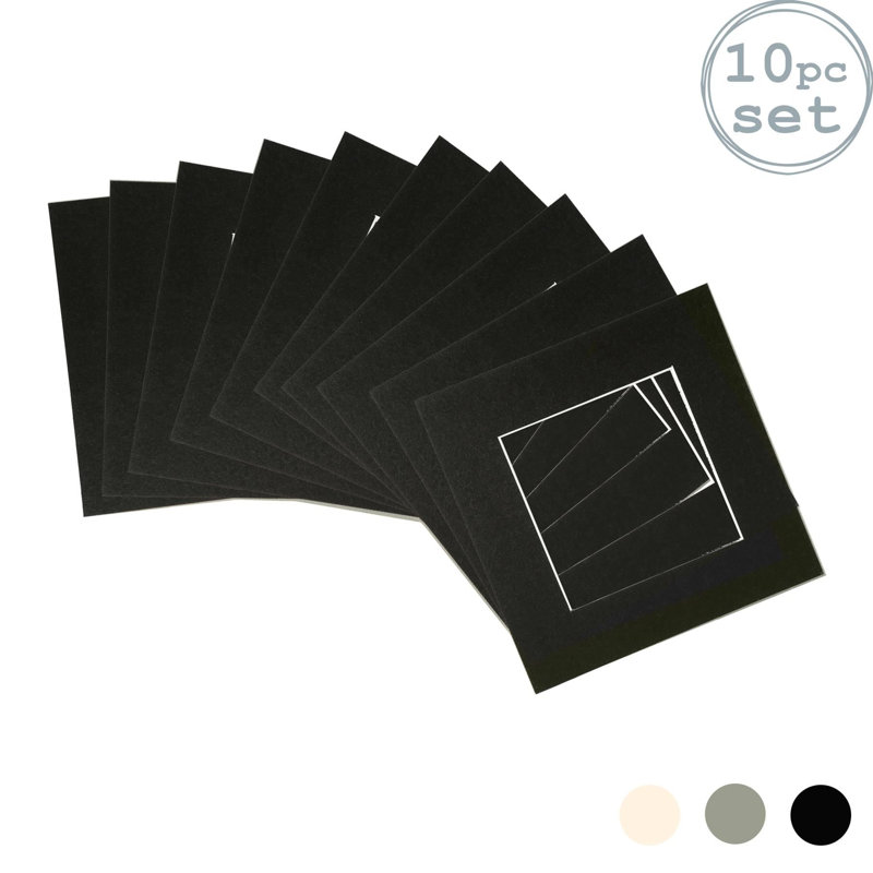 Bevelled Shadow Box Picture Frame with Mat, 25cm H x 25cm W x 0.5cm D, Black