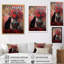 Peinture d'un chat noir avec vase rouge-2115204695-2115204696