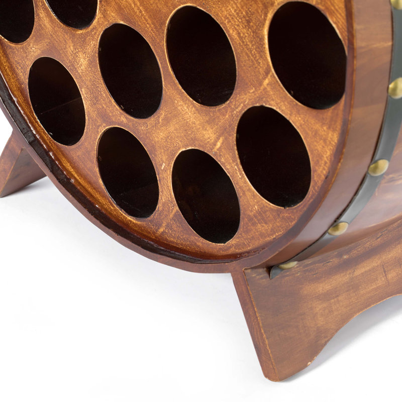 Floor Wine Bottle Rack in Brown