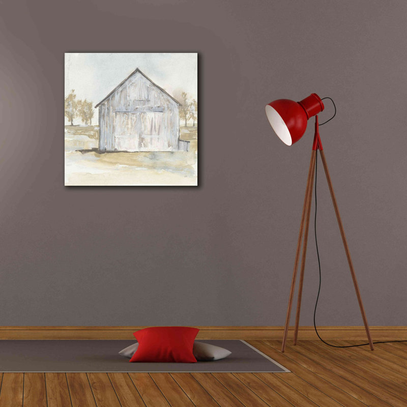 «Emeli White Barn I» par Chris Paschke - reproduction d'art sur toile tendue, L 26 po x H 26 po