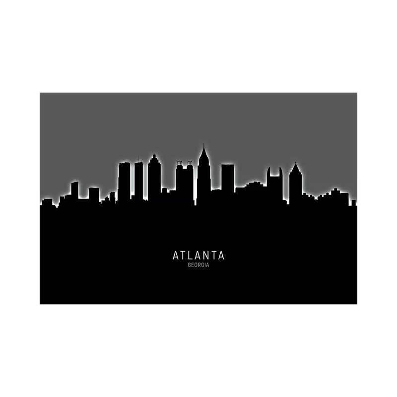 Atlanta Georgia Skyline by Michael Tompsett - Wrapped Canvas Print, 20.32 cm H x 30.48 cm W