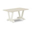 Ensemble de table 3 pièces - 1 table de salle à manger en bois et 2 banc de style Mid-Century - Fabrication stable et durable - Plateau en lin blanc et lin blanc -838496417-838496445-838496442