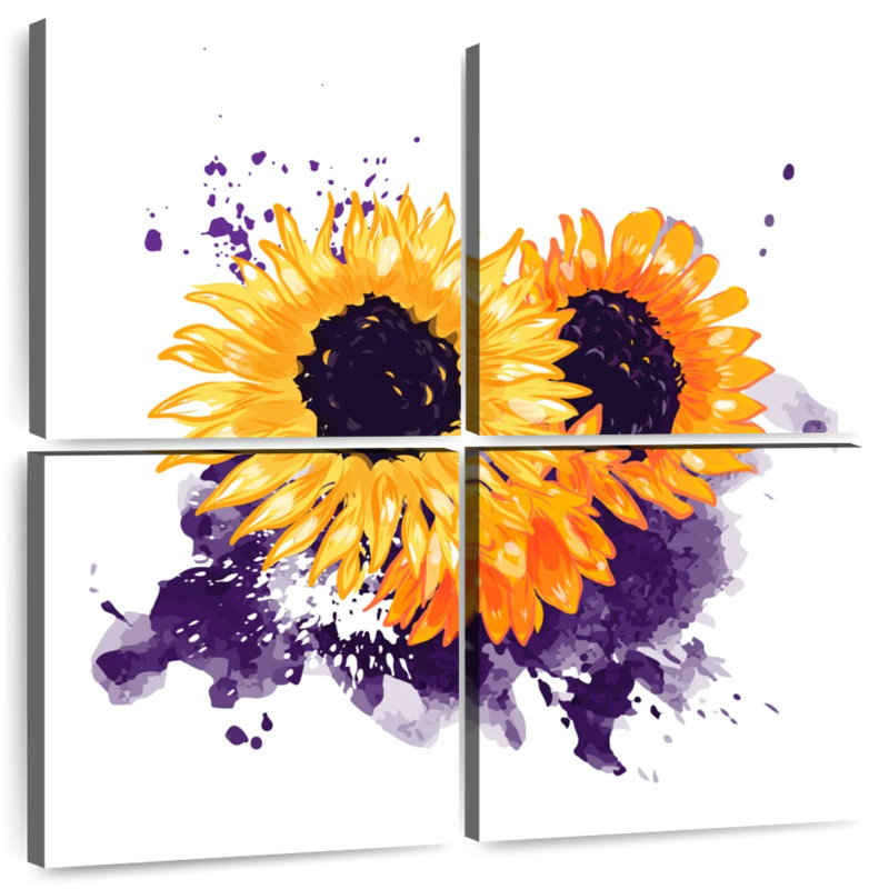 Harnek tournesol encre éclaboussure, H 18 po x l 18 po