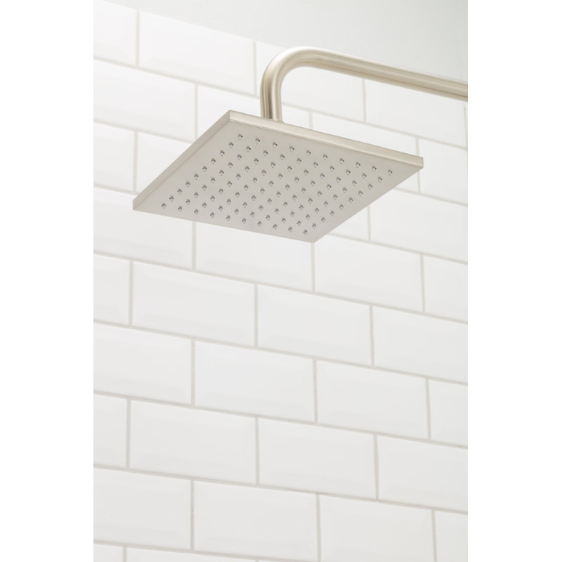 Kubos 2.5 GPM Rain Shower Head, Brushed Nickel, 2.5