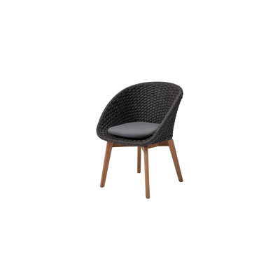 Peacock Patio Dining Side Chair with Cushion