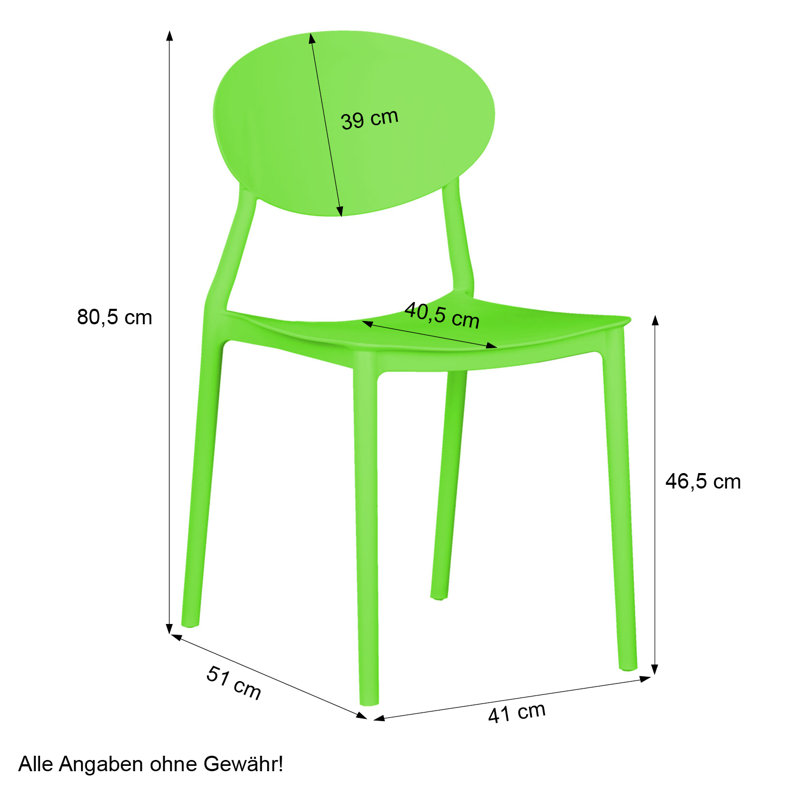 Eilonwy Stacking Patio Dining Side Chair, Green