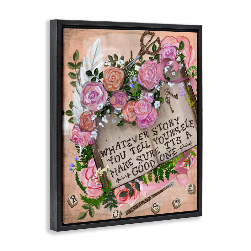 Tell Yourself A Good Storey Floating Frame, design by Glad You're Here Co., 21" H x 17" W, Jet Black Floater Frame