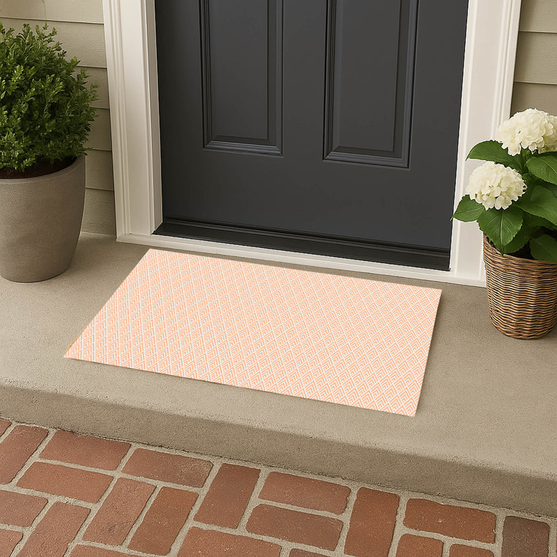 Paillasson Chevron Spike, 21" W x 34" L, Peach/Orange