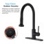 Robinet de cuisine rétractable à poignée simple avec accessoires-60287951