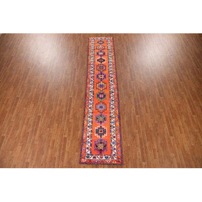 Orange Anatolian Turkish Runner Rug 3x13