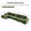 Canapé d'angle modulaire Cloud surdimensionné de 432 cm (170 po), en velours côtelé doux, pouf inclus, assise profonde, larges accoudoirs, design ergonomique, 12 coussins décoratifs, montage facile, vert
