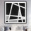 «Black and White Abstract Lines - Shapes Gray», reproduction encadrée