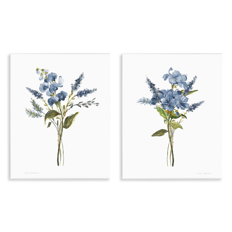 Geranium Sprig Bundles, ensemble de 2 plaques murales, design par Carol Robinson