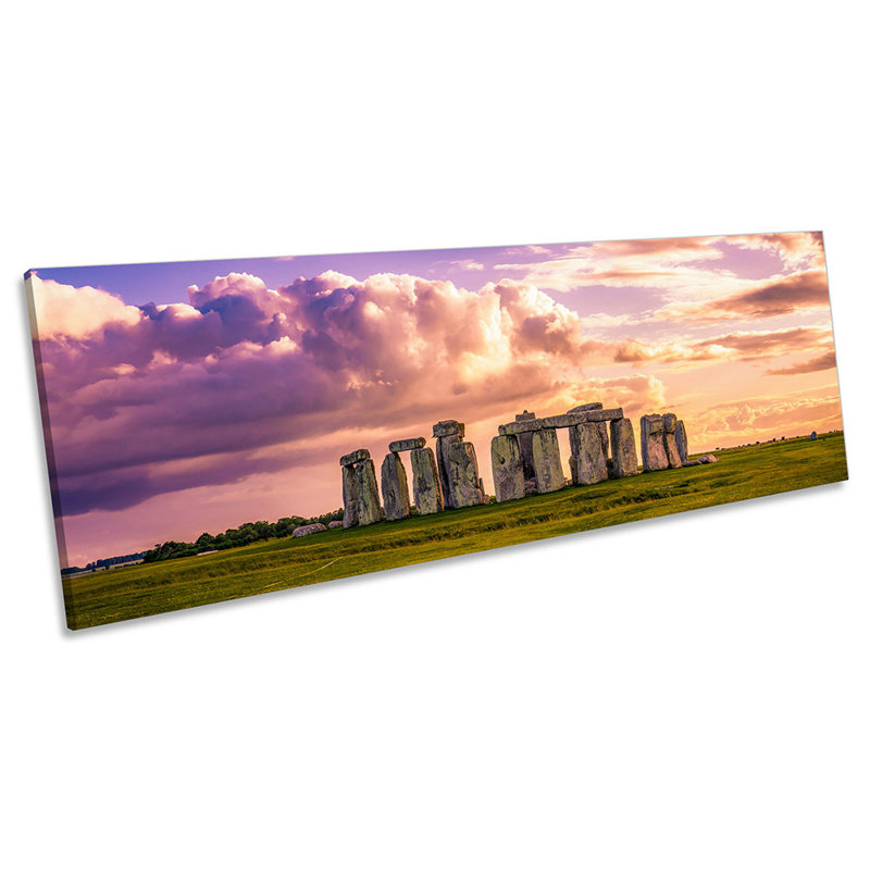 Stonehenge Sunset - Wrapped Canvas Panoramic Print, 30.48cm H x 91.44cm W