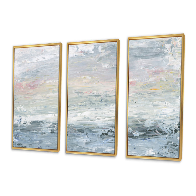 «Gray Abstract Watercolor II», ensemble d'art moderne sur toile encadrée moderne et contemporaine
