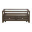 Table basse Berny, 2 tiroirs et plateau en verre, brun anthracite 46 po