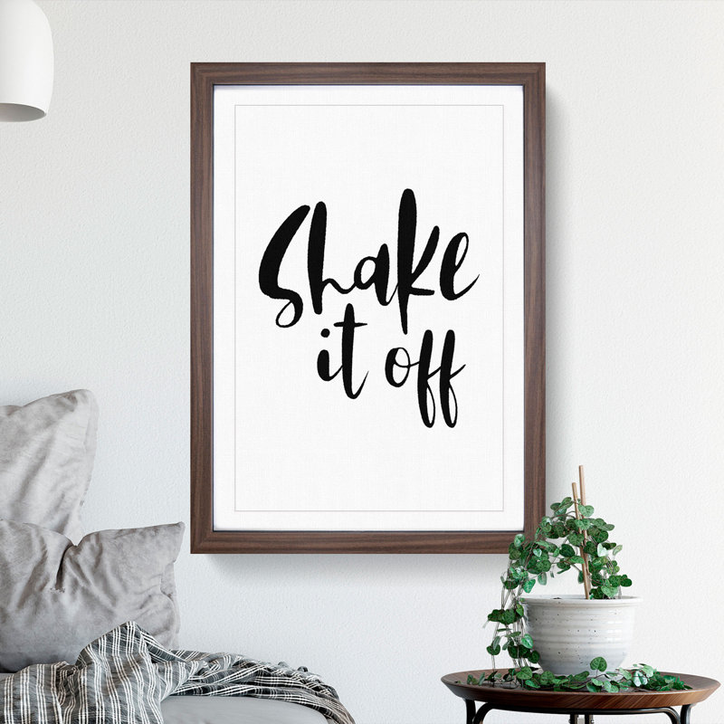 Shake It off - Picture Frame Typography, 65cm H x 48cm W x 2cm D, Walnut