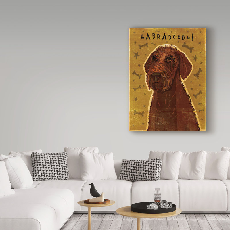 «Chocolate Labradoodle» par Kaior, impression sur toile tendue, H 32 po x l 24 po x P 2 po