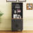 Storage Cabinet with Drawer and 2 Door,Tempered Glass Doors,Adjustable Shelves-1294333199