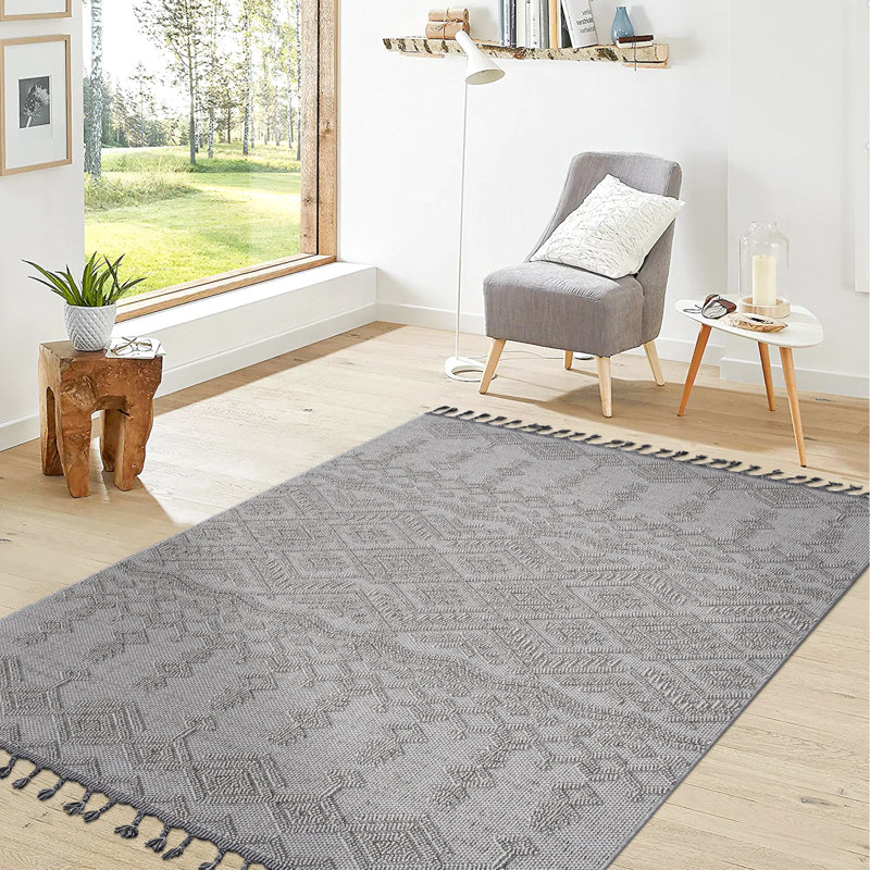 White/White 8X10 Area Rug - Modern Style, Stain , Non-Shedding, Pet-, Floor Cover Indoor/Outdoor & Pet Approved, Elegant Mat