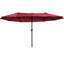 Grand parasol de patio 15 pi, double, protégé - rouge vin pour terrasse, piscine, arrière-cour très grand, zone de construction