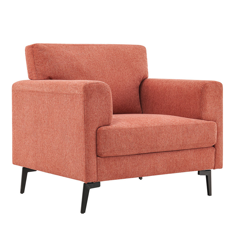 Blannie Upholstered Accent Chair, Red Linen Blend