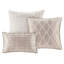 Édredon de luxe taupe 7 pièces - Chenille très grand avec oreillers inclus et lavable