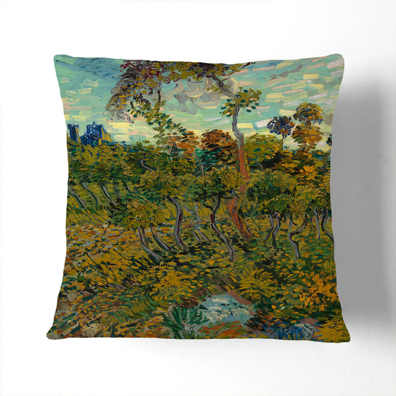 Sunset At Montmajour Square Throw Cushion, 40cm H x 40cm W x 15cm D, White