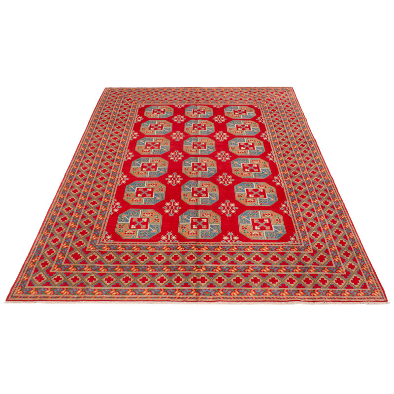 Tapis rouge nouvel âge en laine 8 pi 4 po x 11 pi 10 po Zafar