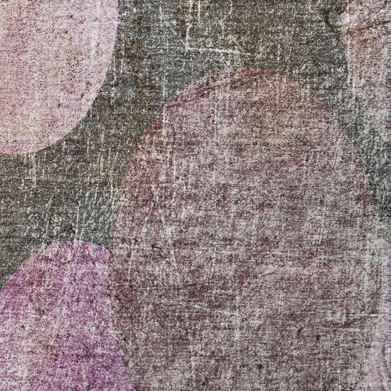 Premium Machine Washable Dream Shag ADS556 Geometric Rug, 1'8" x 2'6", Garnet