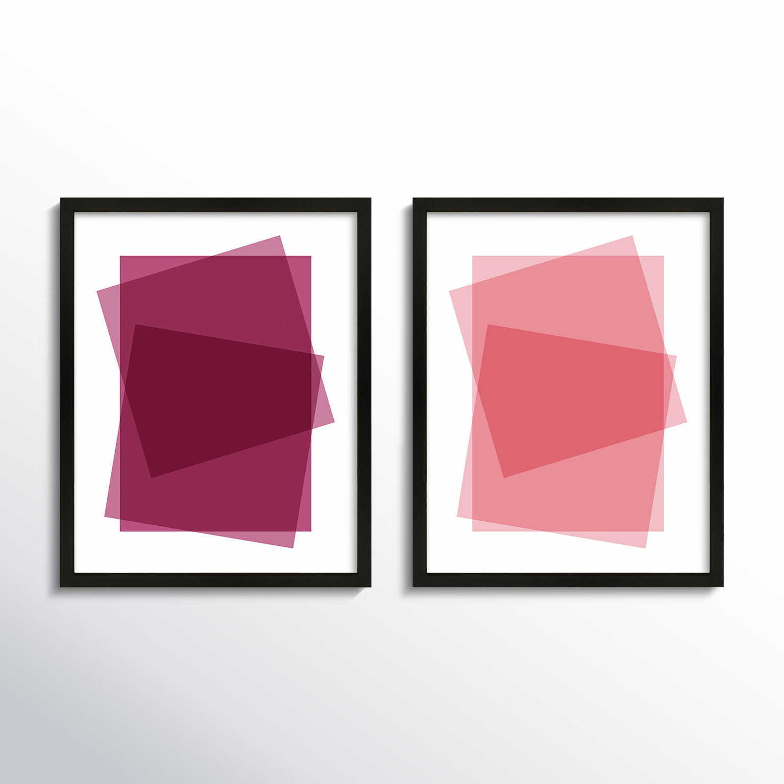Claret & Pink Kami by Jacques Pilon, Black Framed Paper, 20" H x 16" W