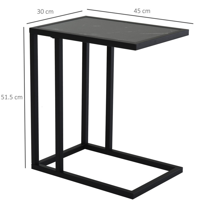 Coyla C Table End Table, Black Marble