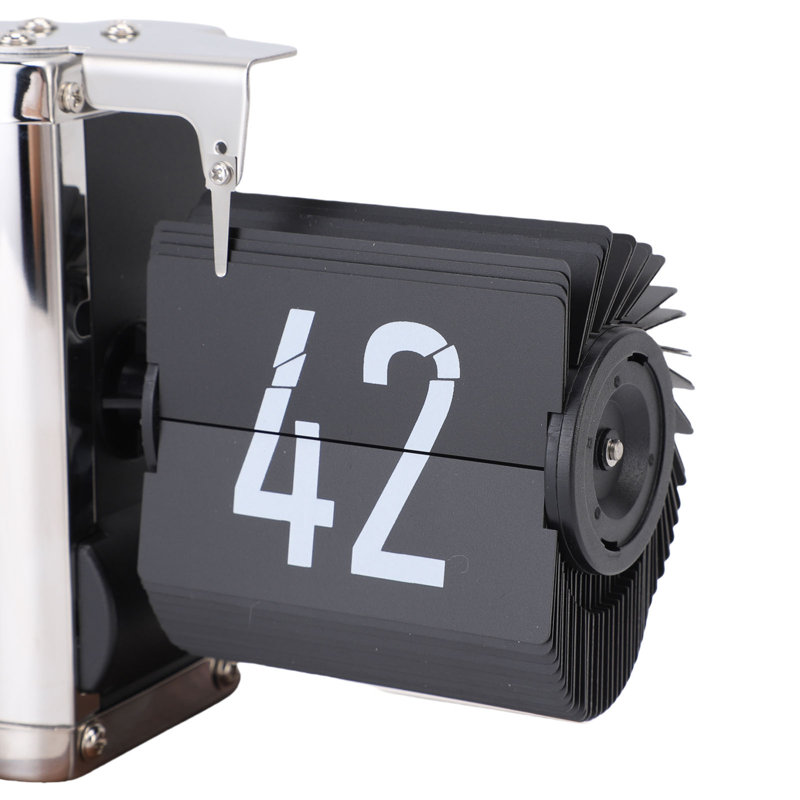 Horloge de bureau à affichage numérique vintage 12 h, à piles, avec calendrier automatique, pour table de salon, noire.