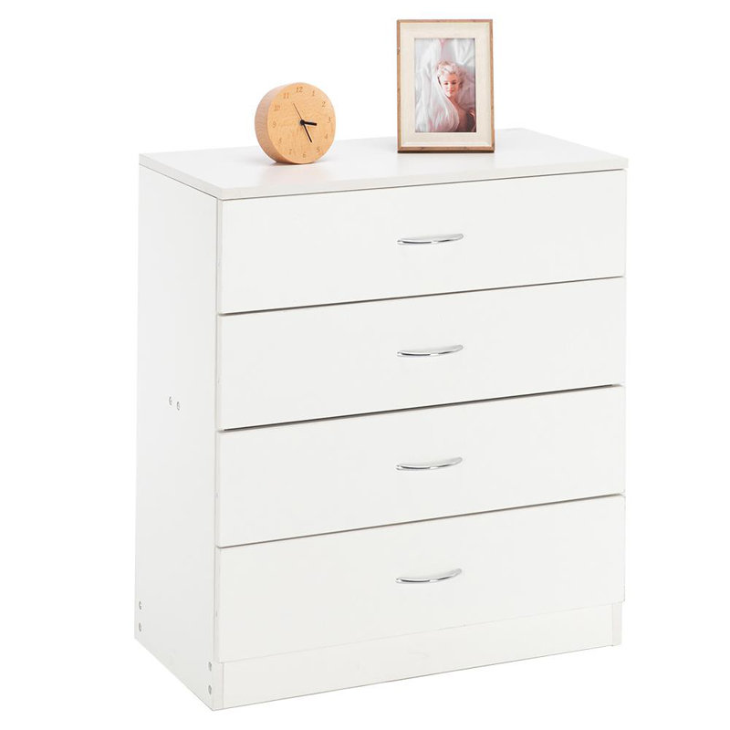 Commode 4 tiroirs Almarion, Blanc