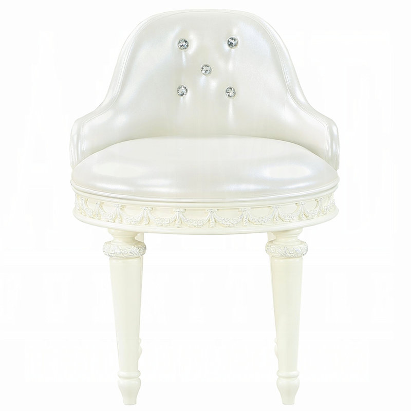 Fauteuil de coiffeuse élégant avec base pivotante - capitonnage à boutons pour une assise et un siège luxueux et luxueux