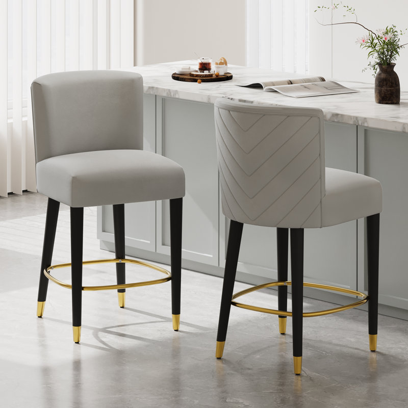Tabouret de comptoir en bois massif 38,25 po H, Gris