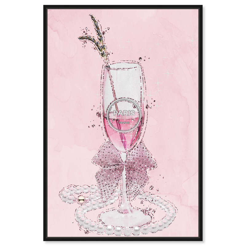 «Elegant Pink Toast», impressions sur toile par , Cadre flottant noir, H 16 po x l 11 po