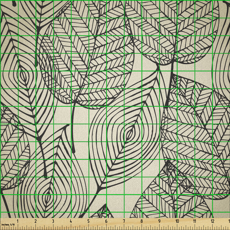 Darriah Autumn Geometric Leaf Pattern Ornamental Foliage Multi-Purpose Fabric