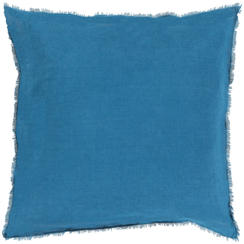 Throw Pillow, 18"H x 18"W, Down, Bright Blue-Light Gray