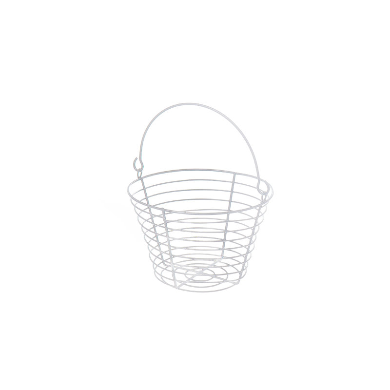 Panier en métal blanc John, Blanc