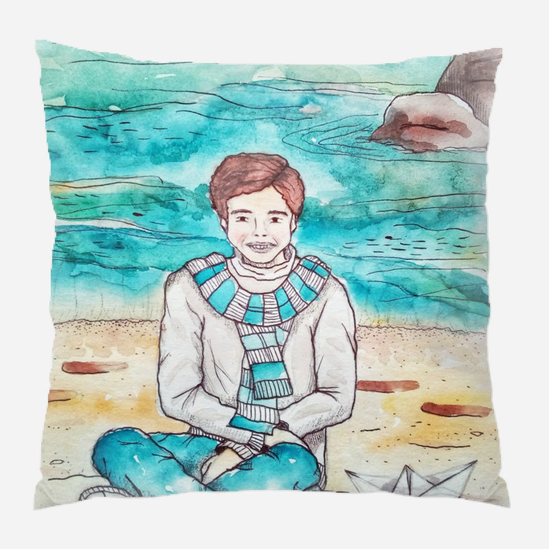 Housse de coussin d'extérieur carré Millett, Microsuède, Intérieur