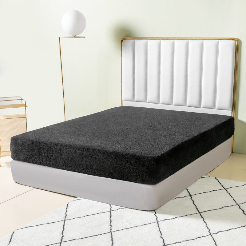Ailsun Plain Weave / Muslin Fitted Sheet, Double (4'6), Black