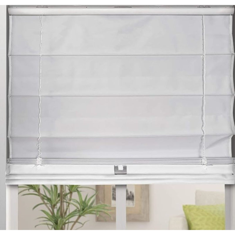 Blackout Roman Shade, Light Gray, 24"W x 72"L