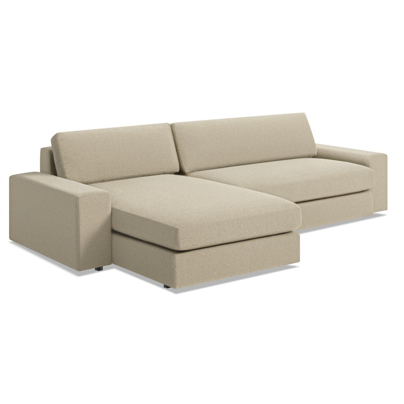 Esker Chaise Sectional, Kelso Blue Polyester, Left Hand Facing