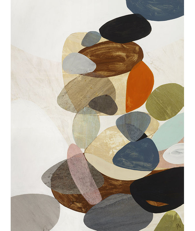 «River Bed II» par Paul Ngo - peinture sur toile tendue, Image au pinceau gel, H 53 po x l 40 po x P 1,5 po