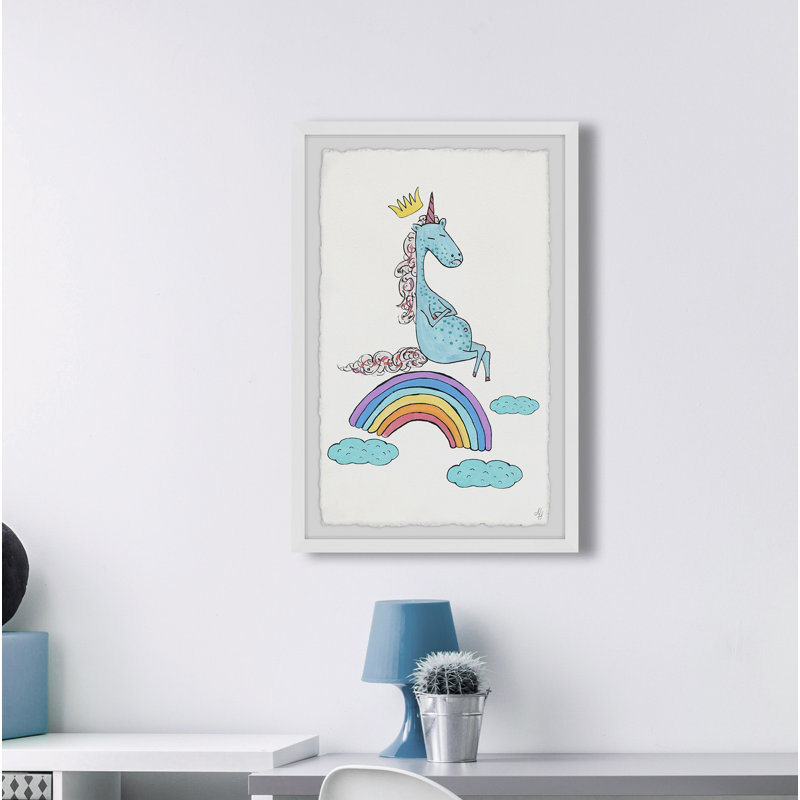 «Crawley Unicorn Rainbow», reproduction encadrée, H 36 po x l 24 po